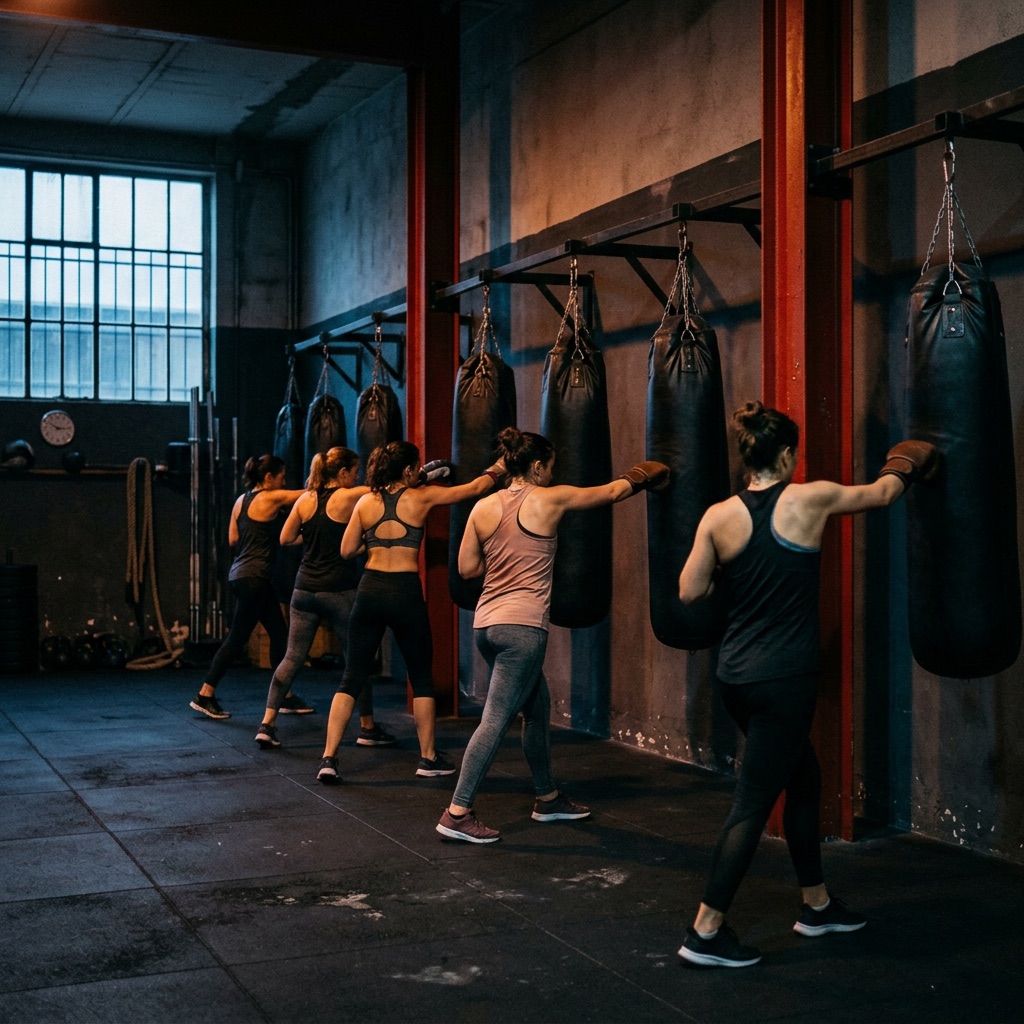 Grupo de boxeo para mujeres